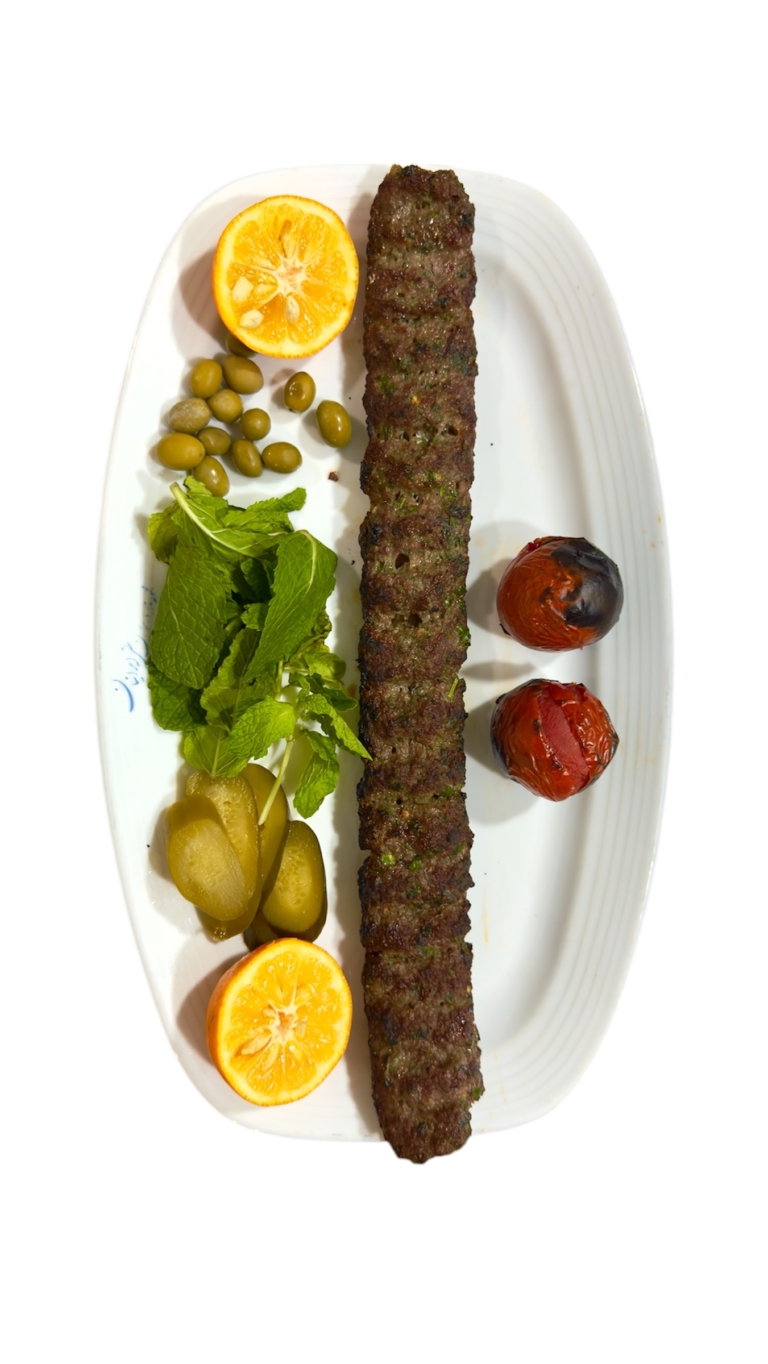 خوراک کباب کوبیده تند سبزیجات