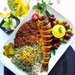 چلو ماهی قزل آلا کبابی